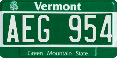 VT license plate AEG954