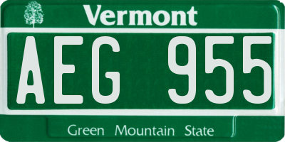 VT license plate AEG955