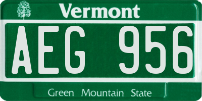 VT license plate AEG956