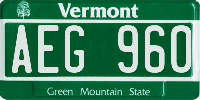 VT license plate AEG960