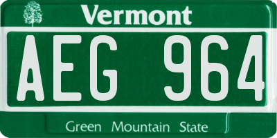VT license plate AEG964