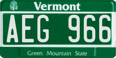 VT license plate AEG966