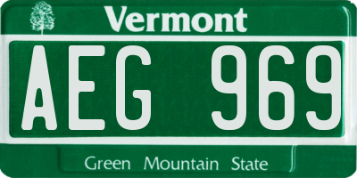 VT license plate AEG969