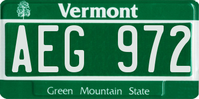 VT license plate AEG972