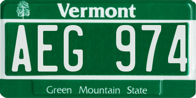 VT license plate AEG974