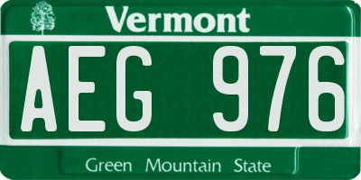 VT license plate AEG976