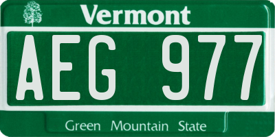 VT license plate AEG977