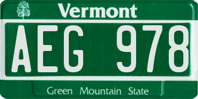 VT license plate AEG978
