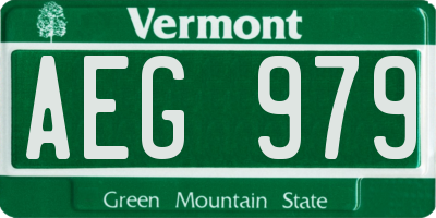 VT license plate AEG979