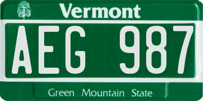 VT license plate AEG987