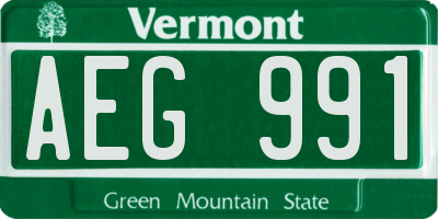 VT license plate AEG991