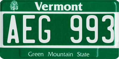 VT license plate AEG993