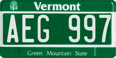 VT license plate AEG997