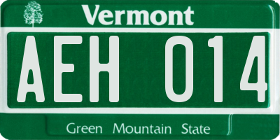 VT license plate AEH014