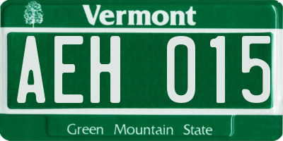 VT license plate AEH015