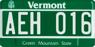 VT license plate AEH016