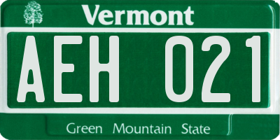VT license plate AEH021
