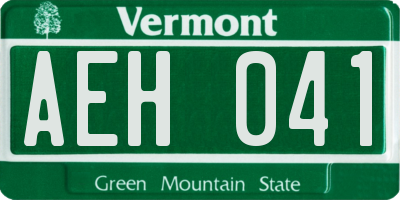 VT license plate AEH041