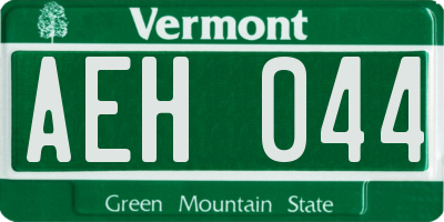 VT license plate AEH044