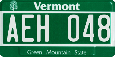 VT license plate AEH048