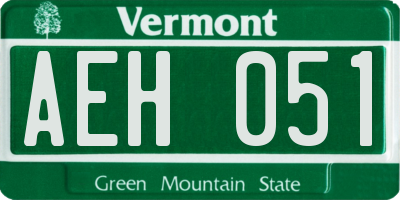 VT license plate AEH051