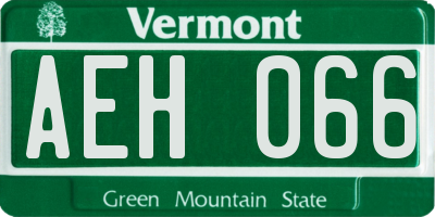 VT license plate AEH066