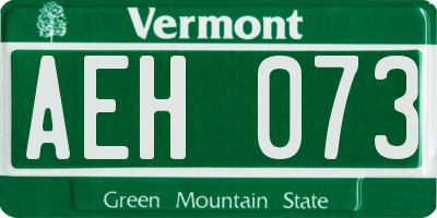 VT license plate AEH073