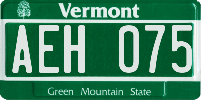 VT license plate AEH075
