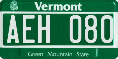 VT license plate AEH080