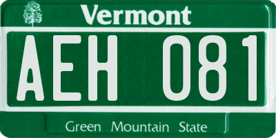 VT license plate AEH081