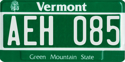 VT license plate AEH085