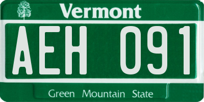 VT license plate AEH091