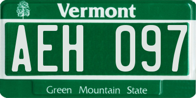 VT license plate AEH097