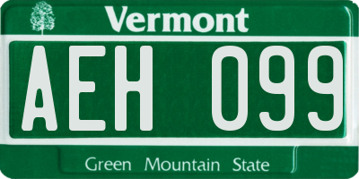 VT license plate AEH099