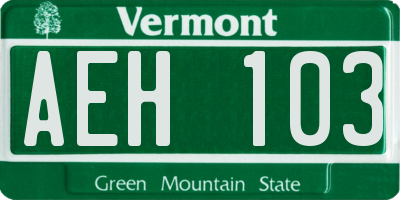 VT license plate AEH103