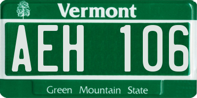VT license plate AEH106