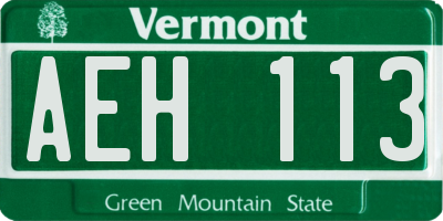 VT license plate AEH113