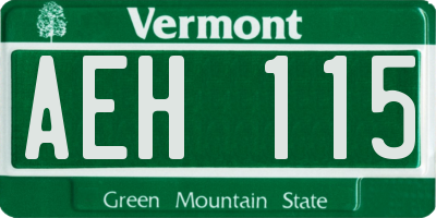 VT license plate AEH115