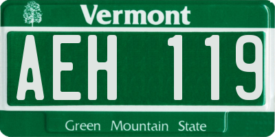 VT license plate AEH119