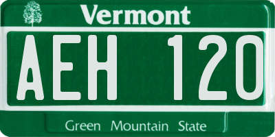 VT license plate AEH120