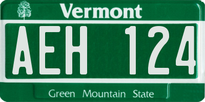 VT license plate AEH124
