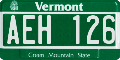 VT license plate AEH126