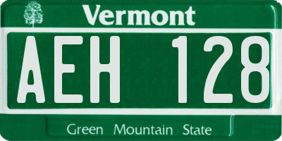 VT license plate AEH128