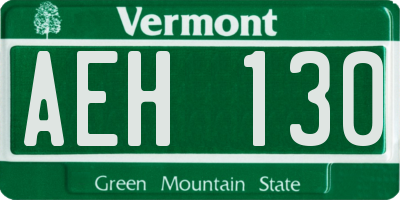 VT license plate AEH130