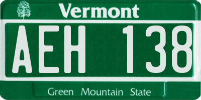 VT license plate AEH138
