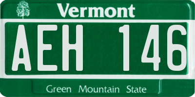 VT license plate AEH146