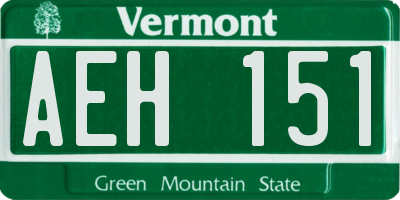 VT license plate AEH151