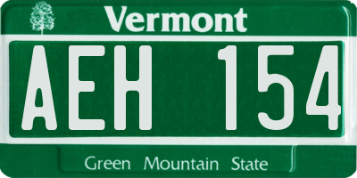 VT license plate AEH154