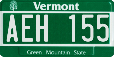 VT license plate AEH155