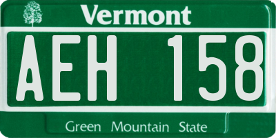 VT license plate AEH158